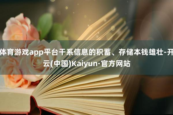 体育游戏app平台干系信息的积蓄、存储本钱雄壮-开云(中国)Kaiyun·官方网站