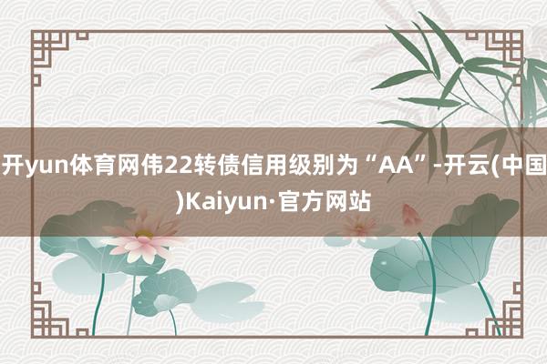 开yun体育网伟22转债信用级别为“AA”-开云(中国)Kaiyun·官方网站