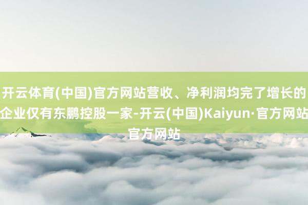 开云体育(中国)官方网站营收、净利润均完了增长的企业仅有东鹏控股一家-开云(中国)Kaiyun·官方网站