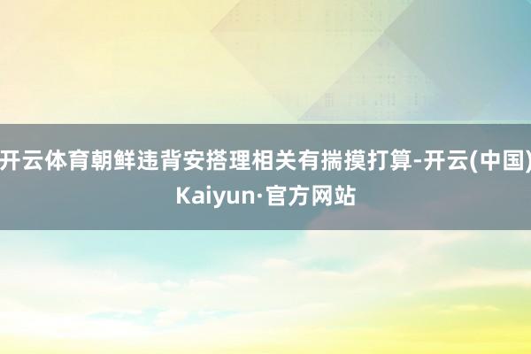 开云体育朝鲜违背安搭理相关有揣摸打算-开云(中国)Kaiyun·官方网站