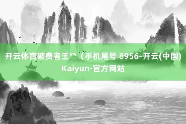 开云体育破费者王**（手机尾号 8956-开云(中国)Kaiyun·官方网站