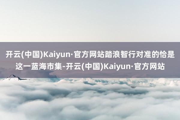 开云(中国)Kaiyun·官方网站踏浪智行对准的恰是这一蓝海市集-开云(中国)Kaiyun·官方网站