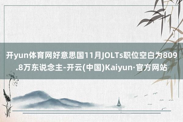 开yun体育网好意思国11月JOLTs职位空白为809.8万东说念主-开云(中国)Kaiyun·官方网站